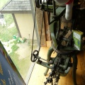 A Nelson Knitting machine on display in the Tinker Cottage.  The Nelson factory is(abandoned) on the Tinker property.
